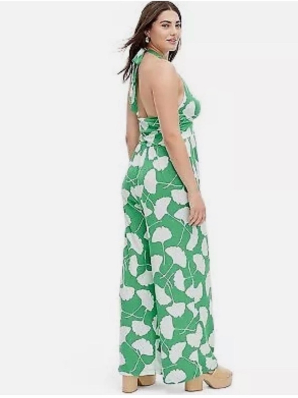 Diane Von Furstenberg for Target Green and White Halter Jumpsuit NWT - Picture 7 of 10
